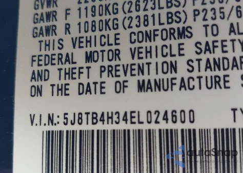 2014 Acura Rdx from USA, damaged, VIN 5J8TB4H34EL024600